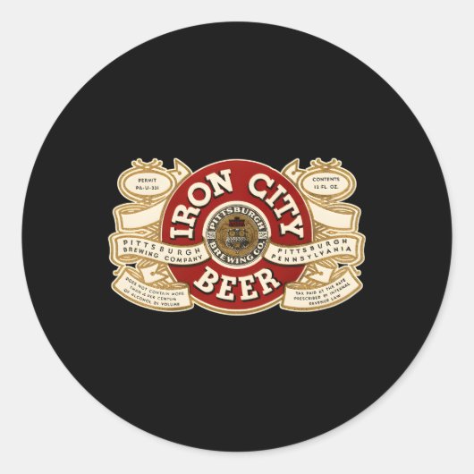 Beer Irons City Pittsburgh Bier Ronde Sticker (Voorkant)