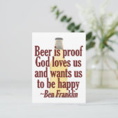 Beer is bewijs briefkaart (Staand voorkant)