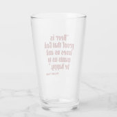 Beer is het bewijs van Funny Beer Quote Glas (Achterkant)
