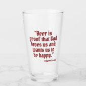 Beer is het bewijs van Funny Beer Quote Glas (Voorkant)