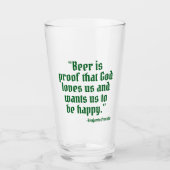 Beer is het bewijs van Funny Beer Quote Glas (Voorkant)