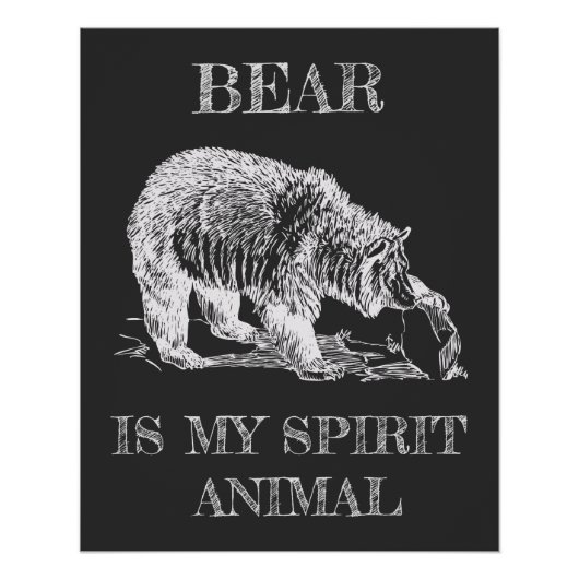 Beer is My Spirit Animal grappig quote krijtontwer Perfect Poster (Voorkant)