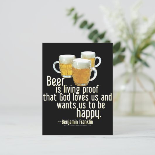 Beer is Proof (Franklin) Briefkaart (Staand voorkant)
