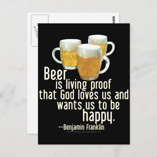 Beer is Proof (Franklin) Briefkaart (Voorkant / Achterkant)