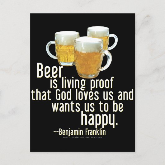 Beer is Proof (Franklin) Briefkaart (Voorkant)