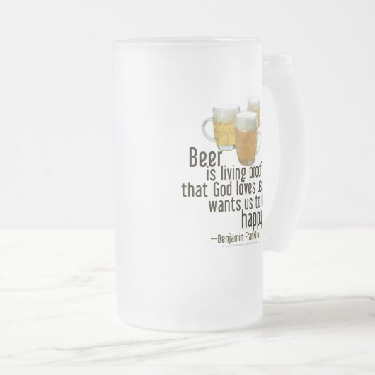 Beer is Proof (Franklin) Matglas Bierpul (Voorkant rechts)