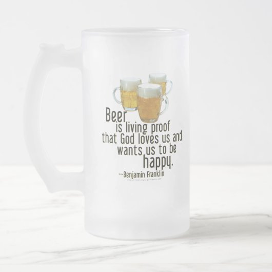 Beer is Proof (Franklin) Matglas Bierpul (Links)