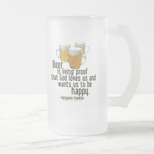 Beer is Proof (Franklin) Matglas Bierpul (Rechts)
