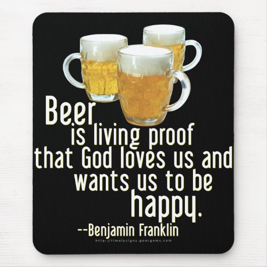 Beer is Proof (Franklin) Muismat (Voorkant)