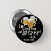 Beer is Proof (Franklin) Ronde Button 5,7 Cm (Voorkant /achterkant)