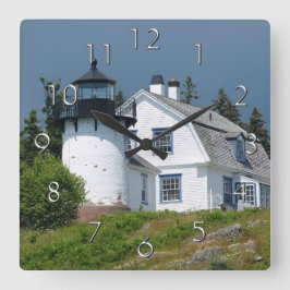 Beer Island Lighthouse Wall Clock Vierkante Klok