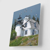 Beer Island Lighthouse Wall Clock Vierkante Klok (Hoek)