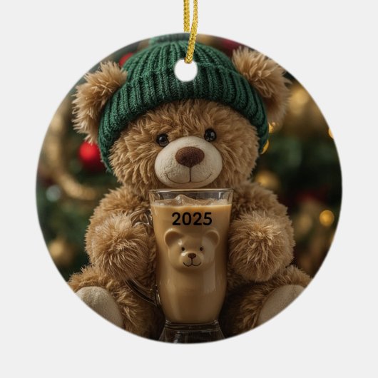 Beer-ista Koude Teddybeer Keramisch Ornament (Voorkant)