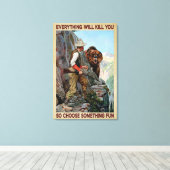 Beer jagen, dus kies iets vun Poster canvas (Insitu (Houten vloer))