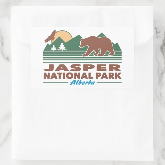 Beer Jasper National Park Rechthoekige Sticker (Tas)