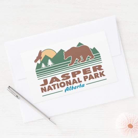 Beer Jasper National Park Rechthoekige Sticker (Envelop)