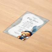 Beer Jean Baby Shower Blauwe Acrylic Uitnodiging (Laagn)