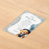 Beer Jean Baby shower Blue Acryl Uitnodiging (Laagn)