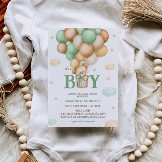 Beer Jongen Baby Shower Kaart