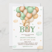 Beer Jongen Baby Shower Kaart (Voorkant)