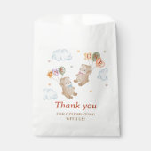 Beer Jongen Meisje Twins - Eerste Verjaardagsfeest Bedankzakje (Voorkant)