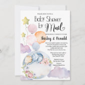 Beer jongen roze bloemen ballonnen baby shower per kaart (Voorkant)