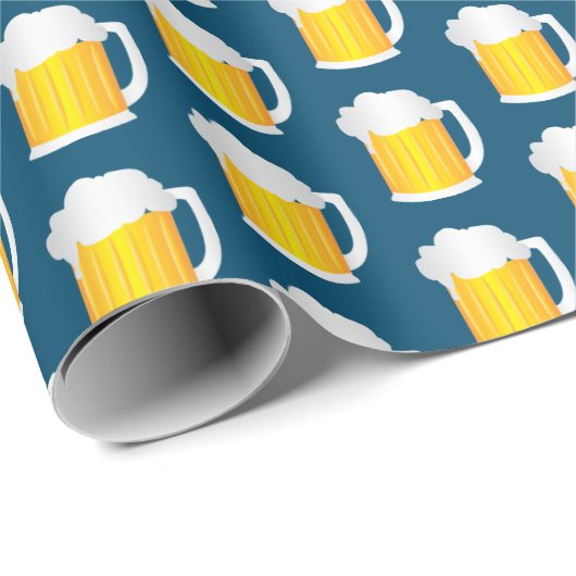Beer Jug Pattern op Blue Cadeaupapier (Rol Hoek)