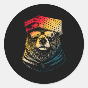 Beer Kaasrasp Hoed Zonnebril Ronde Sticker