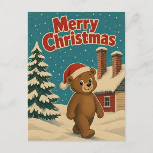 Beer Kachels Rij Dier Kerstmis Briefkaart