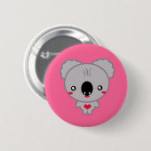 Beer Kawaii Koala Ronde Button 5,7 Cm (Voorkant /achterkant)