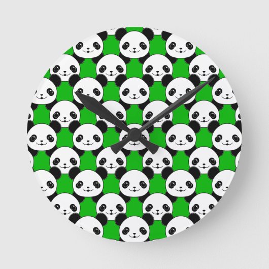 Beer Kawaii Panda Ronde Klok (Voorkant)