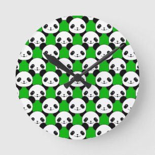 Beer Kawaii Panda Ronde Klok