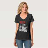Beer Keeps My Heart Pumping  Beer  For Men Women T-shirt (Voorkant volledig)