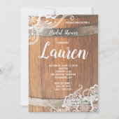 Beer Keg Lace Rustic Wood Vrijgezellenfeest Kaart (Voorkant)