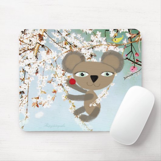 Beer kers bloem houdt van je lomografie muismat (Met muis)
