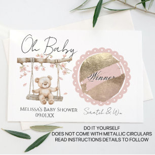 Beer Kersenbloesem Baby Shower DIY Krabkaart Aankondigingskaart