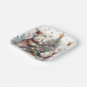 Beer kerst 1 papieren bordje (Gebogen)