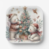 Beer kerst 1 papieren bordje (Voorkant)