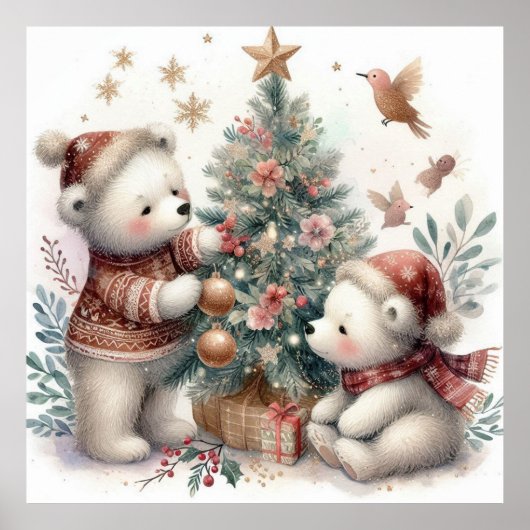 Beer kerst 1 poster (Voorkant)