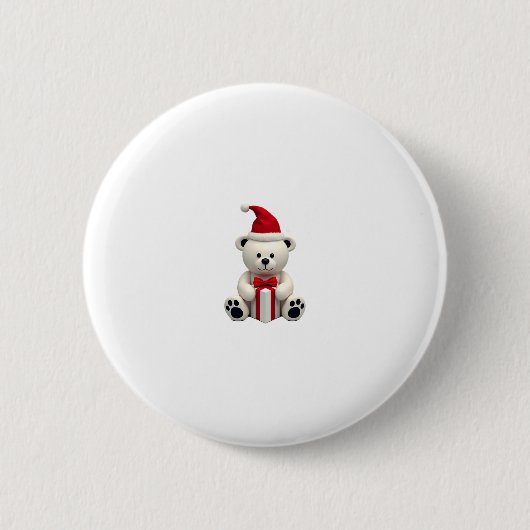 Beer Kerst (2) Ronde Button 5,7 Cm (Voorkant)