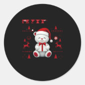 Beer Kerst (2) Ronde Sticker (Voorkant)