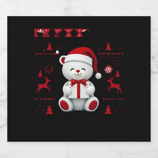 Beer Kerst (2) Sparkling Wijnetiket (Enkel label)