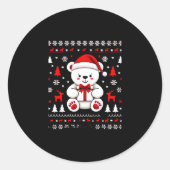 Beer Kerst (3) Ronde Sticker (Voorkant)