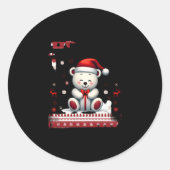 Beer Kerst (4) Ronde Sticker (Voorkant)