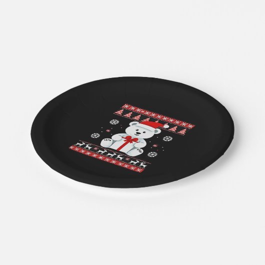 Beer Kerst (5) Papieren Bordje (Gekanteld)