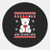Beer Kerst (5) Ronde Sticker (Voorkant)