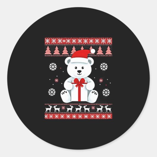 Beer Kerst (5) Ronde Sticker (Voorkant)