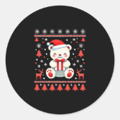Beer Kerst (6) Ronde Sticker (Voorkant)