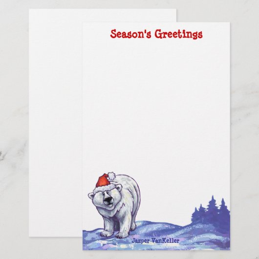 Beer kerst briefpapier (Voorkant / Achterkant)