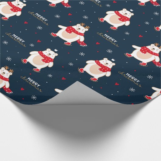 Beer kerst cadeaupapier (Hoek)